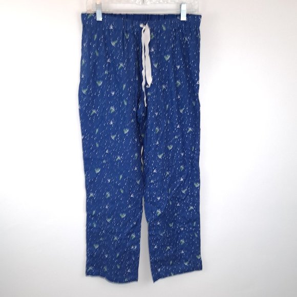 Lands End Winter Christmas Cotton Blend Stretch Top Pants Pajama PJ Set - Picture 2 of 10